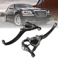 Front steering knuckle assembly set with black control arms and wheel hub mounts