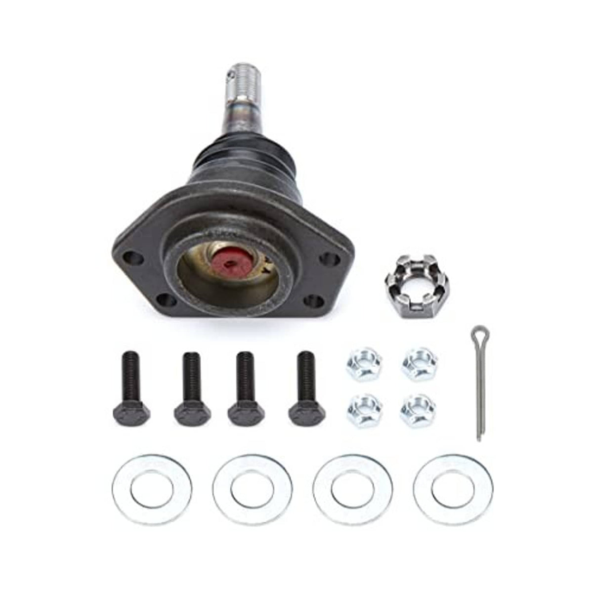 Front upper suspension ball joint kit with bolts, washers, and retaining pin