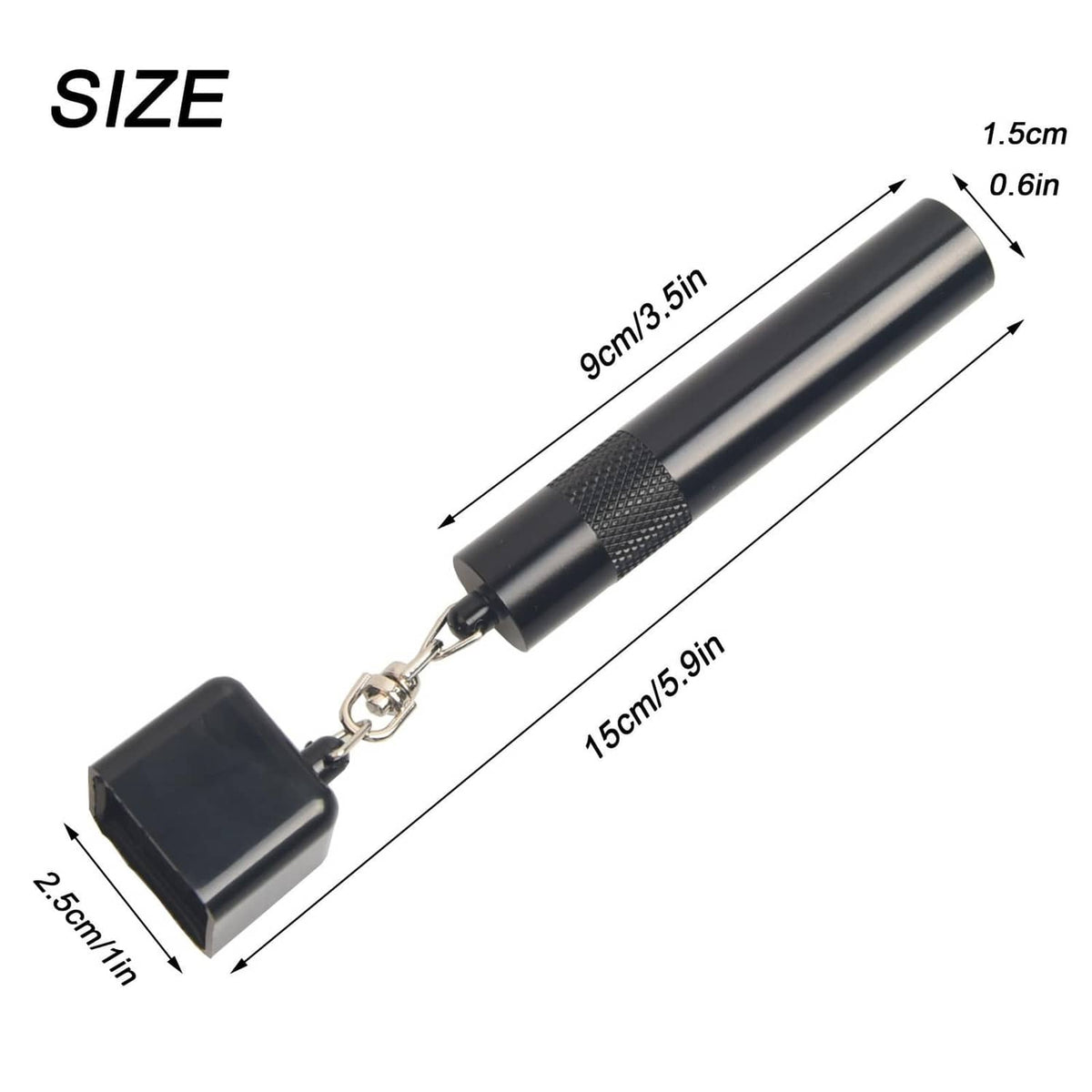 Black cue tip shaper tool with textured grip, pricker head, and hinged chalk cover