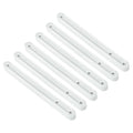 White plastic side-mount drawer slide rails, 6-piece set with holes