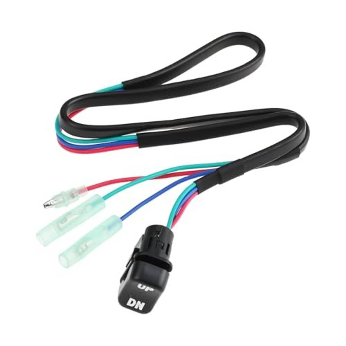 3-wire outboard remote tilt/trim switch wiring harness with black rocker DN switch