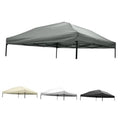 Gray 10x10 canopy replacement top with open sides and peaked-free slanted roof