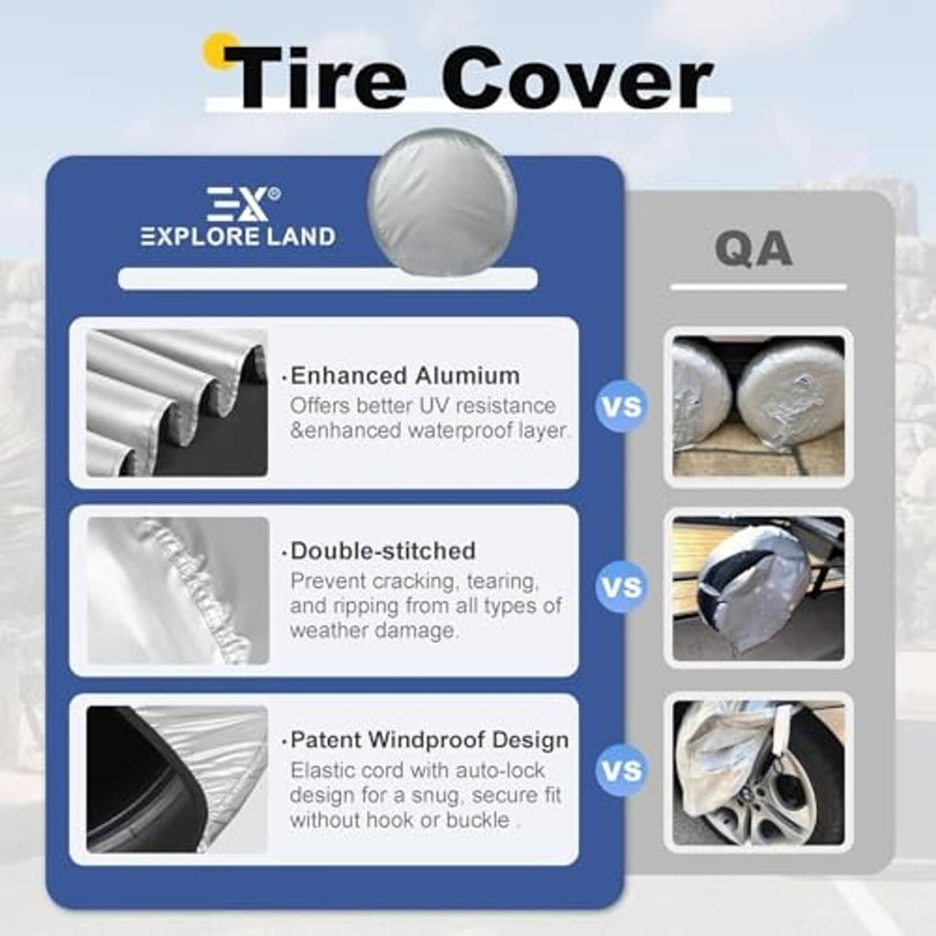 Single round silver-gray tire cover with elastic border and stitched seam