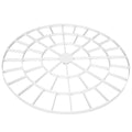 White circular egg tray with radial grid compartments for quail or bird eggs