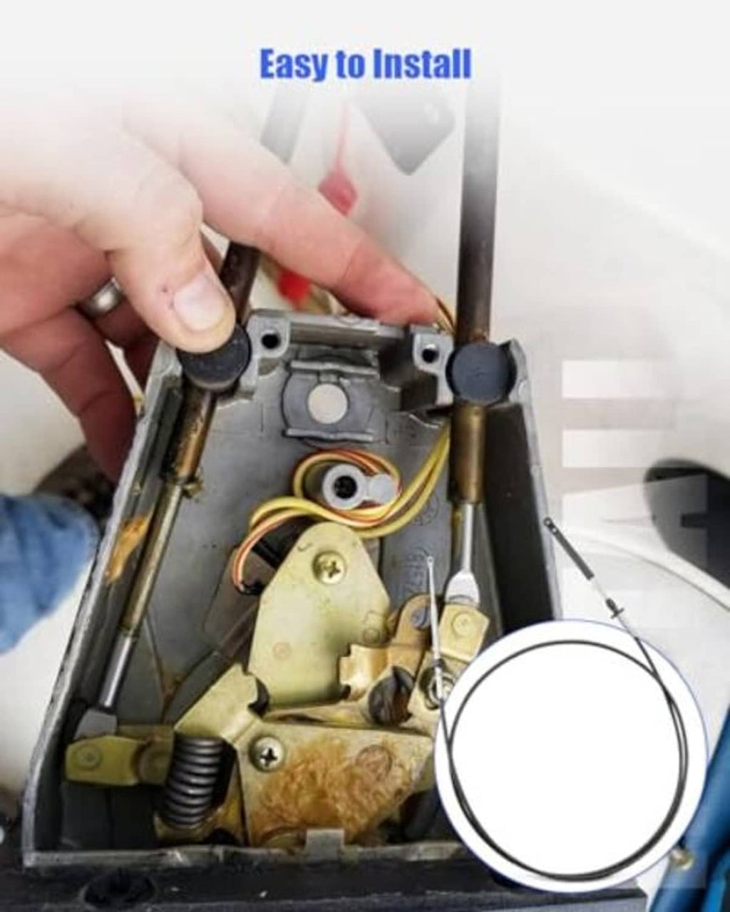 Remote control cable installation with cable ends connected to engine control box