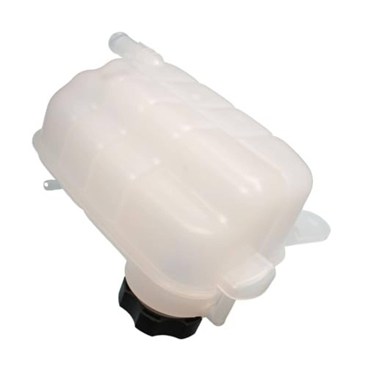 Translucent coolant reservoir tank in white plastic with side mounting posts