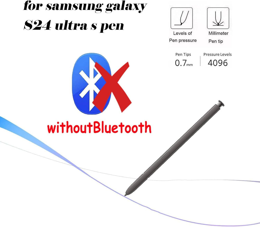 Dark gray stylus pen with fine tip, shown at an angle on white background