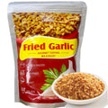 VIGOROUS MOUNTAINS fried garlic pouch with red label and yellow banner
