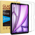 iPad tempered glass screen protector 2-pack, clear glass panels with box backing