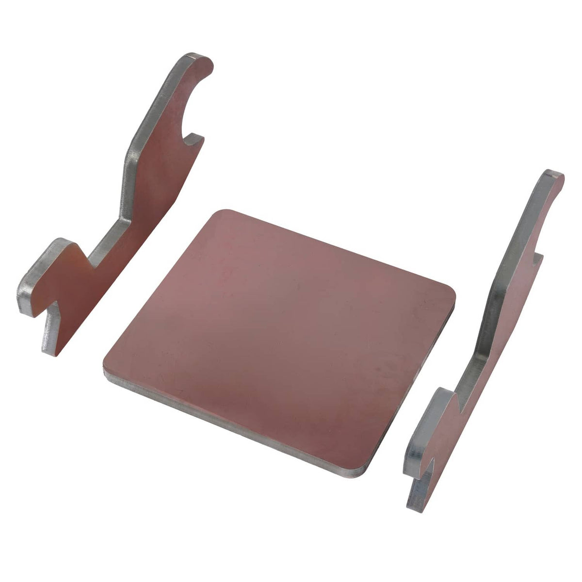 Bucket ear attachment, brown base plate with two U-shaped side brackets