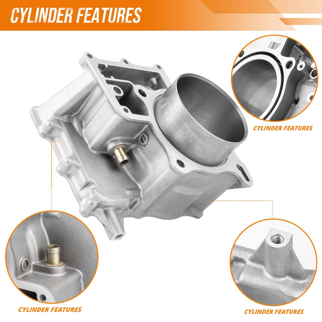 Cylinder head assembly with brass fitting and detailed polished cylinder bore