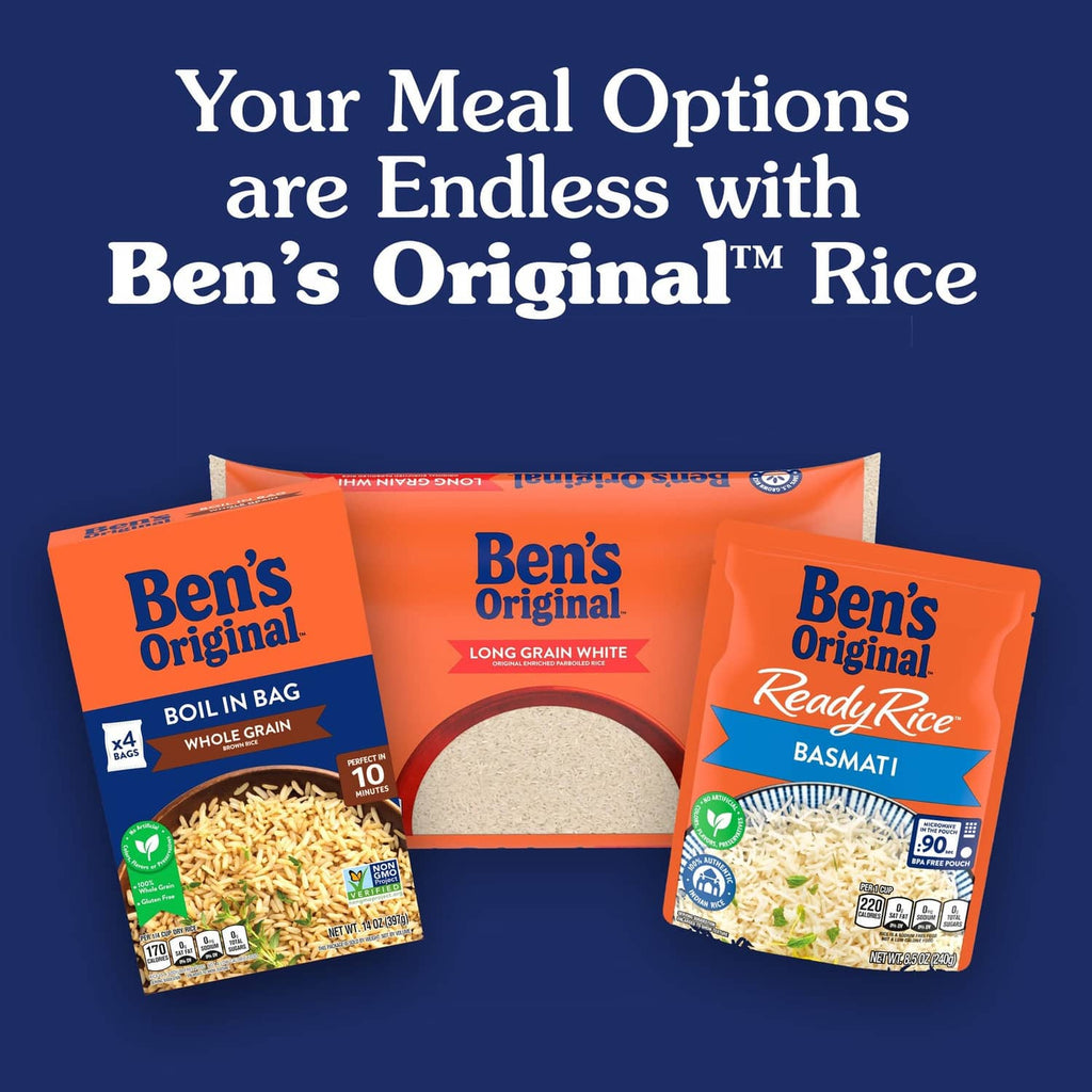 Ben's Original rice package assortment with visible rice-bag fronts