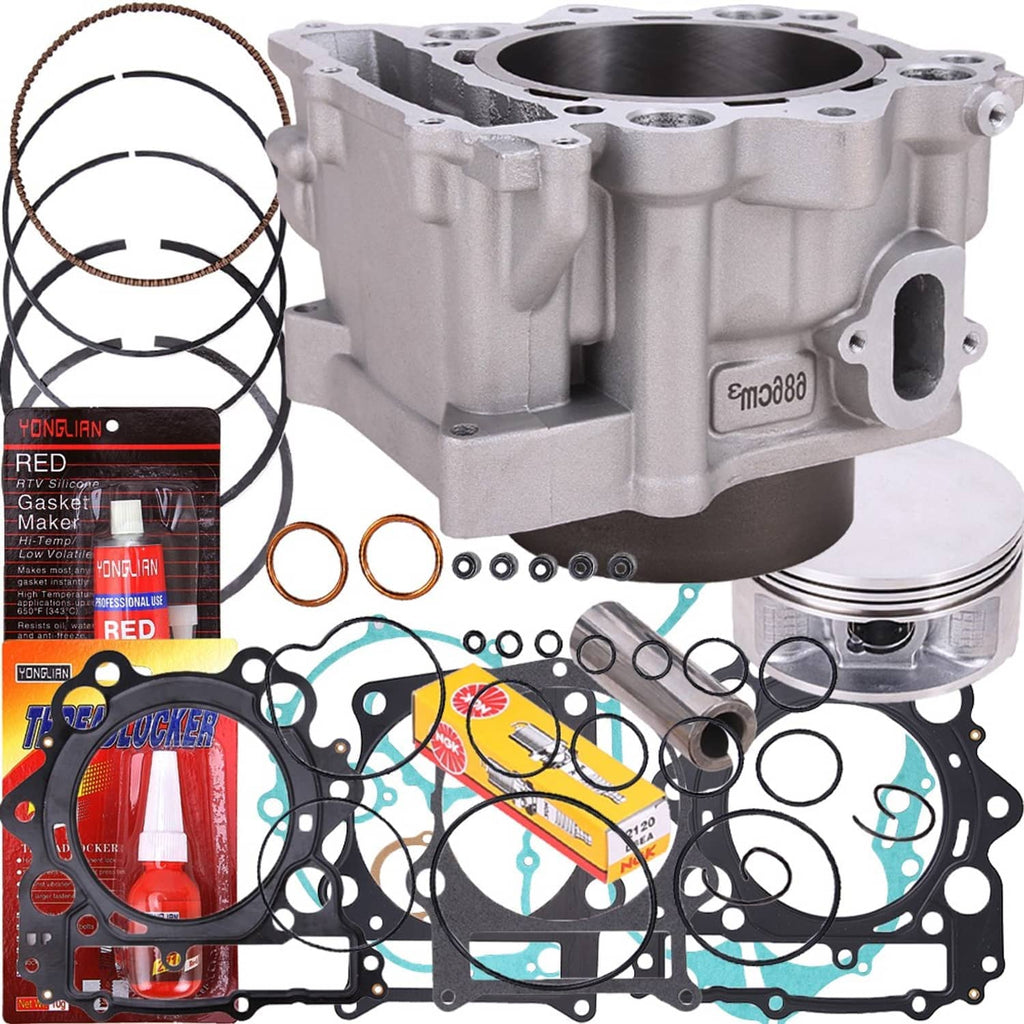 Cylinder head piston kit with cylinder block, piston, gasket set, and ring set