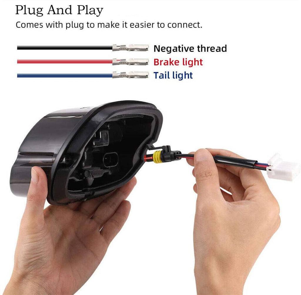 LED tail brake light wiring plug and brake/tail lead connections