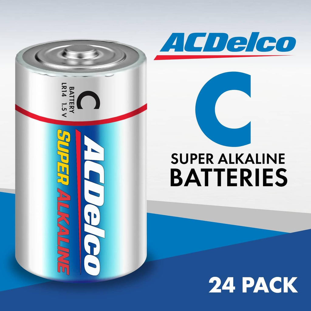 RivetOak ACDelco 24-Count C Batteries, Maximum Power Super 24 Count (Pack of 1), Blue
