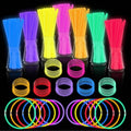 Glow sticks bulk pack with multicolor glow tubes, coiled rings, and wrist bands