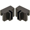 Black hanging file rail clips with center channel for attaching folder rails