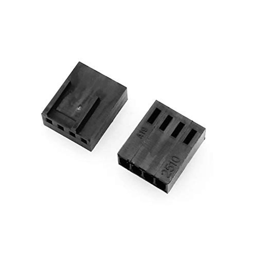 Black 4-pin computer fan female plug interface pair with plastic housings