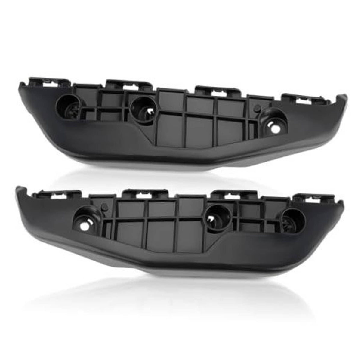Black front bumper bracket, driver and passenger side pair with mounting tabs