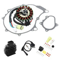 Stator and ignition coil kit with gaskets and connectors, green copper coils