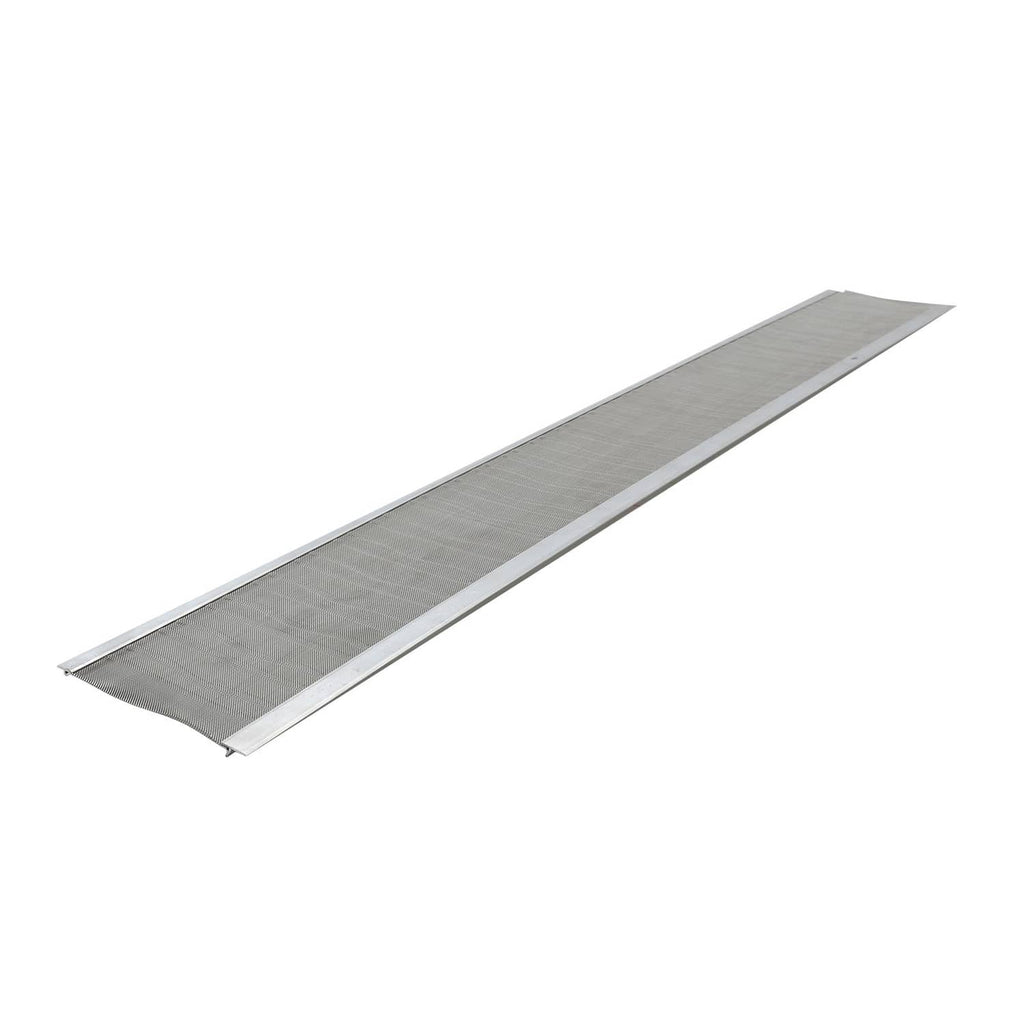 Aluminum gutter cover with steel mesh, 6-inch wide guard panel