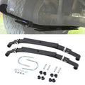 Black 3-leaf rear leaf springs with bushings and mounting brackets, hardware included