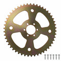 Rear chain sprocket, 6-hole zinc-plated steel gear for #40/#41/#420 chain