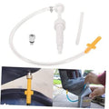 Gear lube transfer pump kit with clear hose, white pump tube, yellow connector, metal fitting