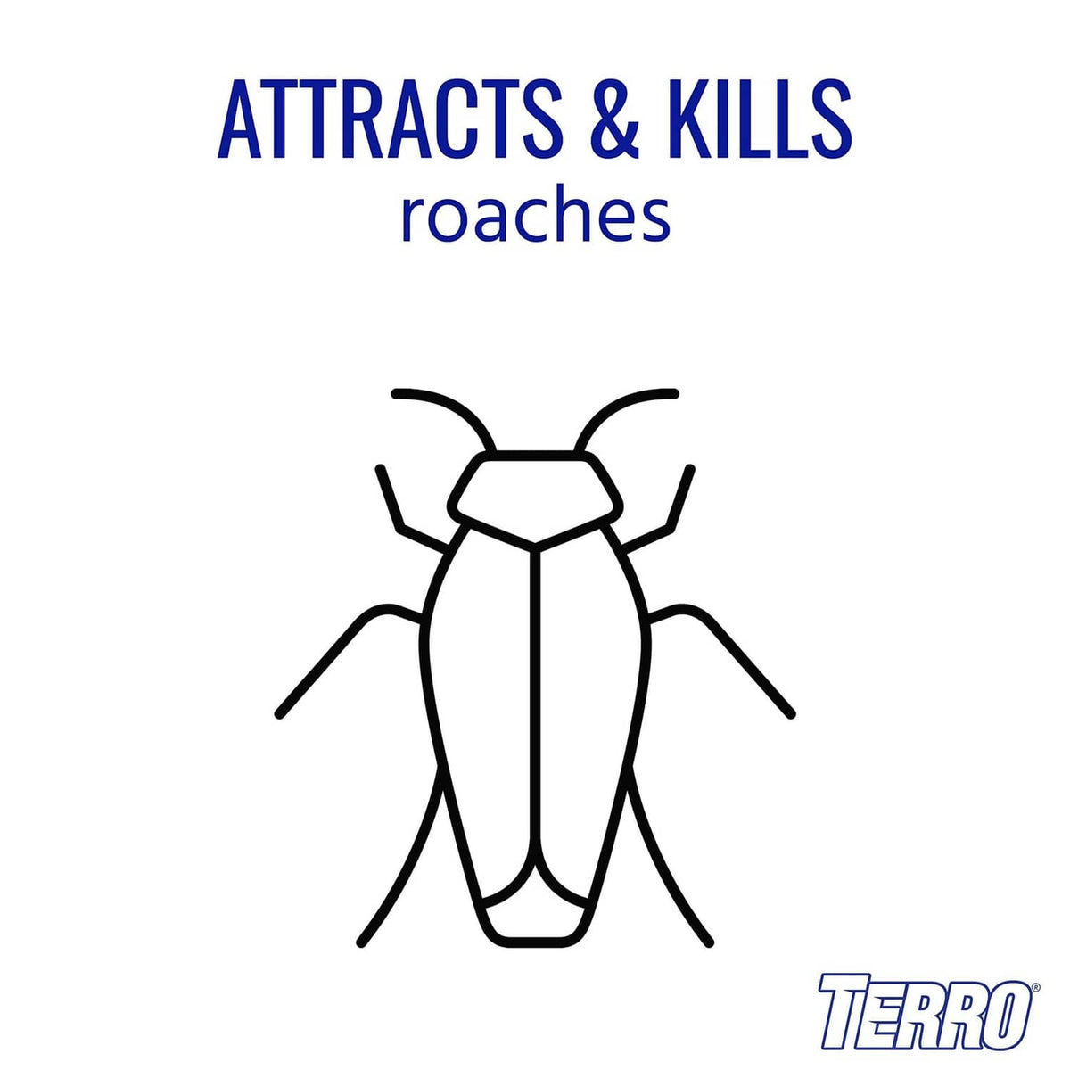 Roach bait station icon with outlined roach