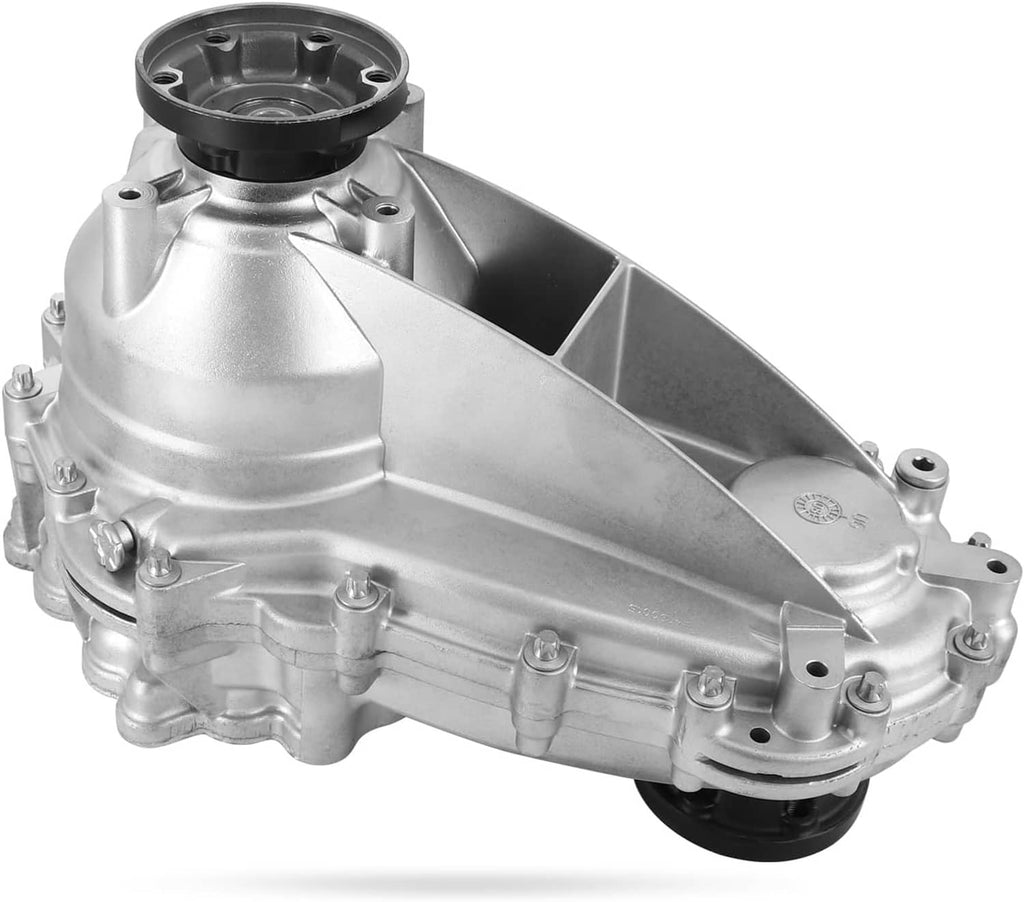 Metal transfer case assembly with circular opening and mounting bolts