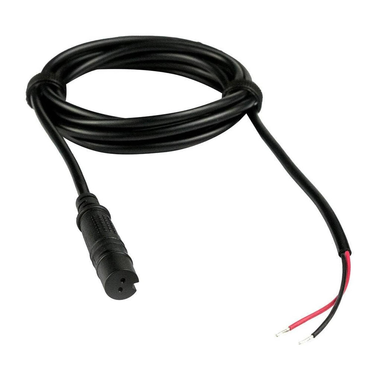 Lowrance beige boating electrical equipment cable with plug and exposed wire ends