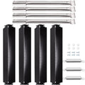 Stainless steel grill heat plates and black burner covers replacement kit with screws