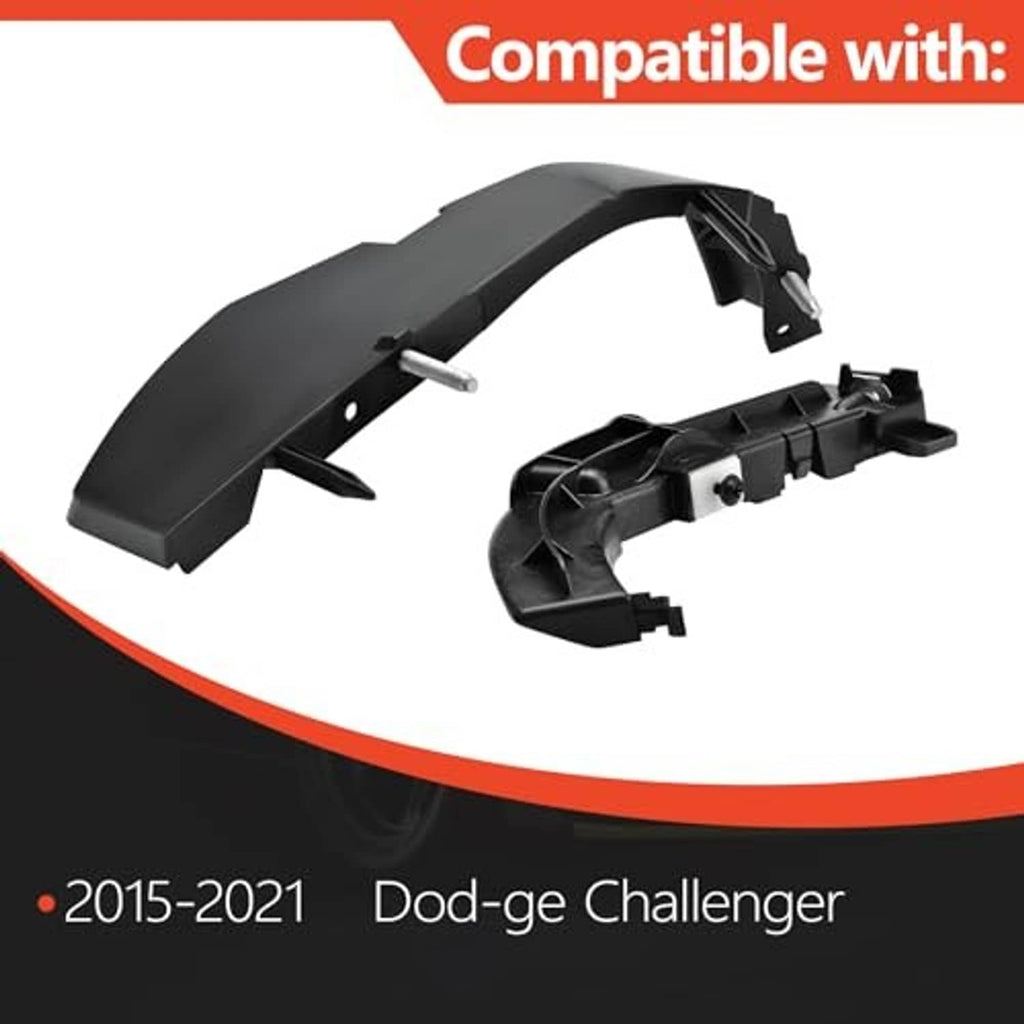Black front bumper support brackets and cover retainers kit, molded plastic pieces
