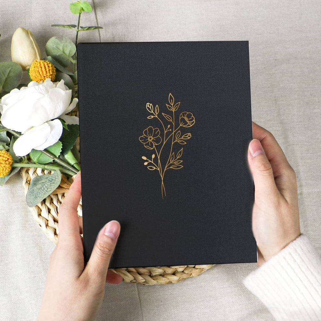 RivetOak Holoary 5x7 Photo Album 100 Photos, 100 Pockets Picture 100Pockets, Black