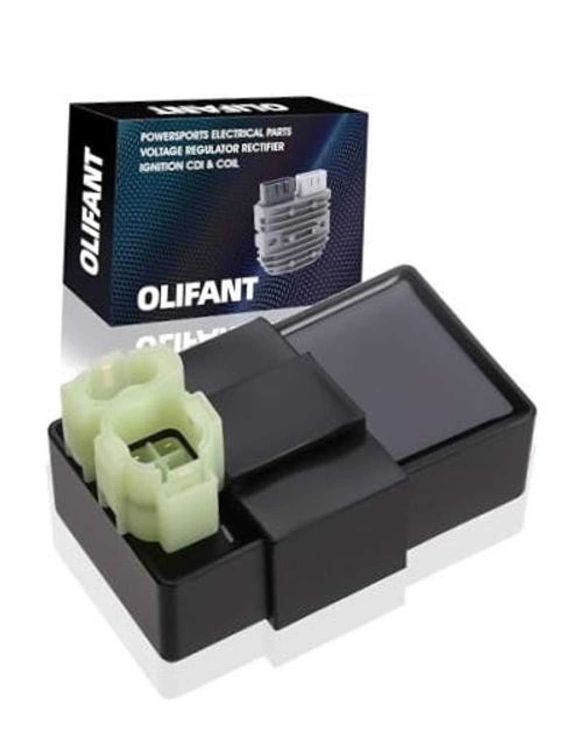 Ignition CDI box with black casing and light-green 4-pin connector