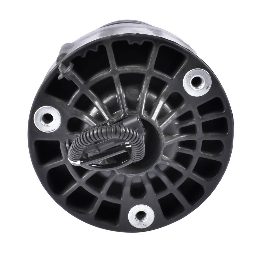 Top mounting cap with metal spring seat and bolt holes for a front strut