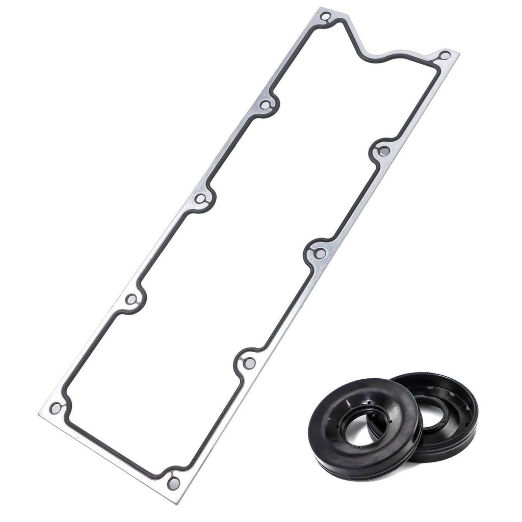 Metal gasket and two black rubber seals