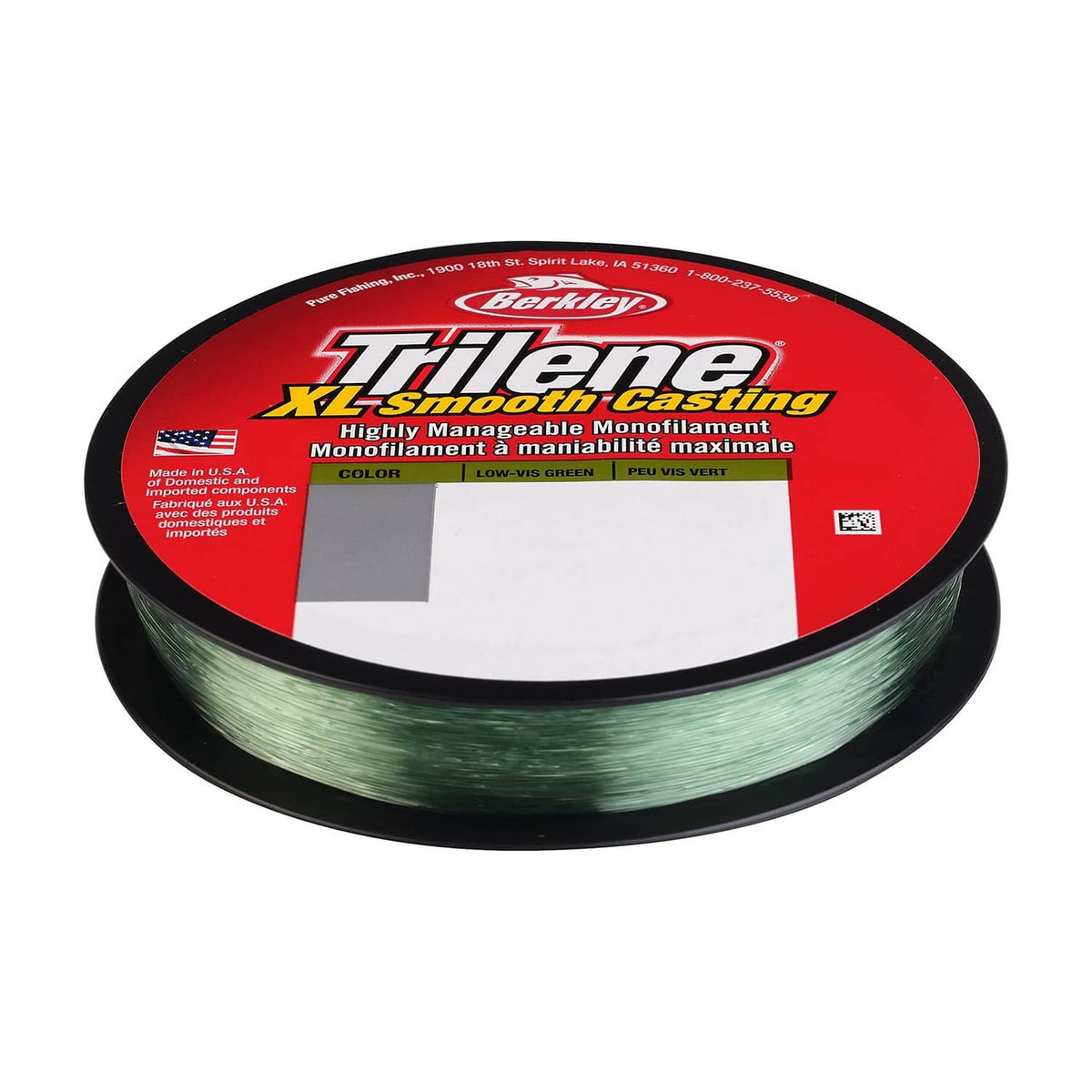 Green monofilament fishing line spool with Berkley Trilene XL Smooth Casting label