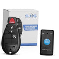 Black key fob remote with PANIC, lock, unlock buttons and SKS OBD key programmer