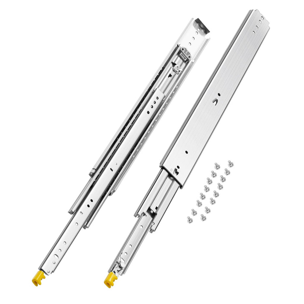 28 in ball bearing drawer slide rails, full extension, soft-close, with screws and nuts
