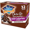 Blue Diamond On-the-Go dark chocolate almonds box, 32 packs, 100 calories per pack
