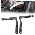 Adjustable folding motorcycle highway foot pegs with two metal mounting brackets