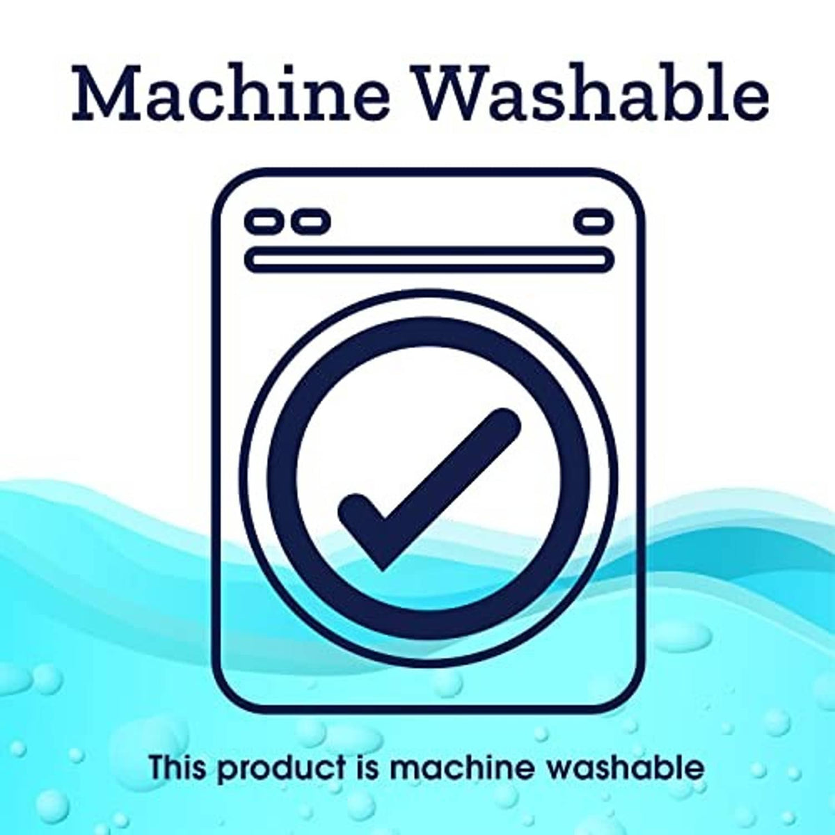 Machine washable care label with wash icon