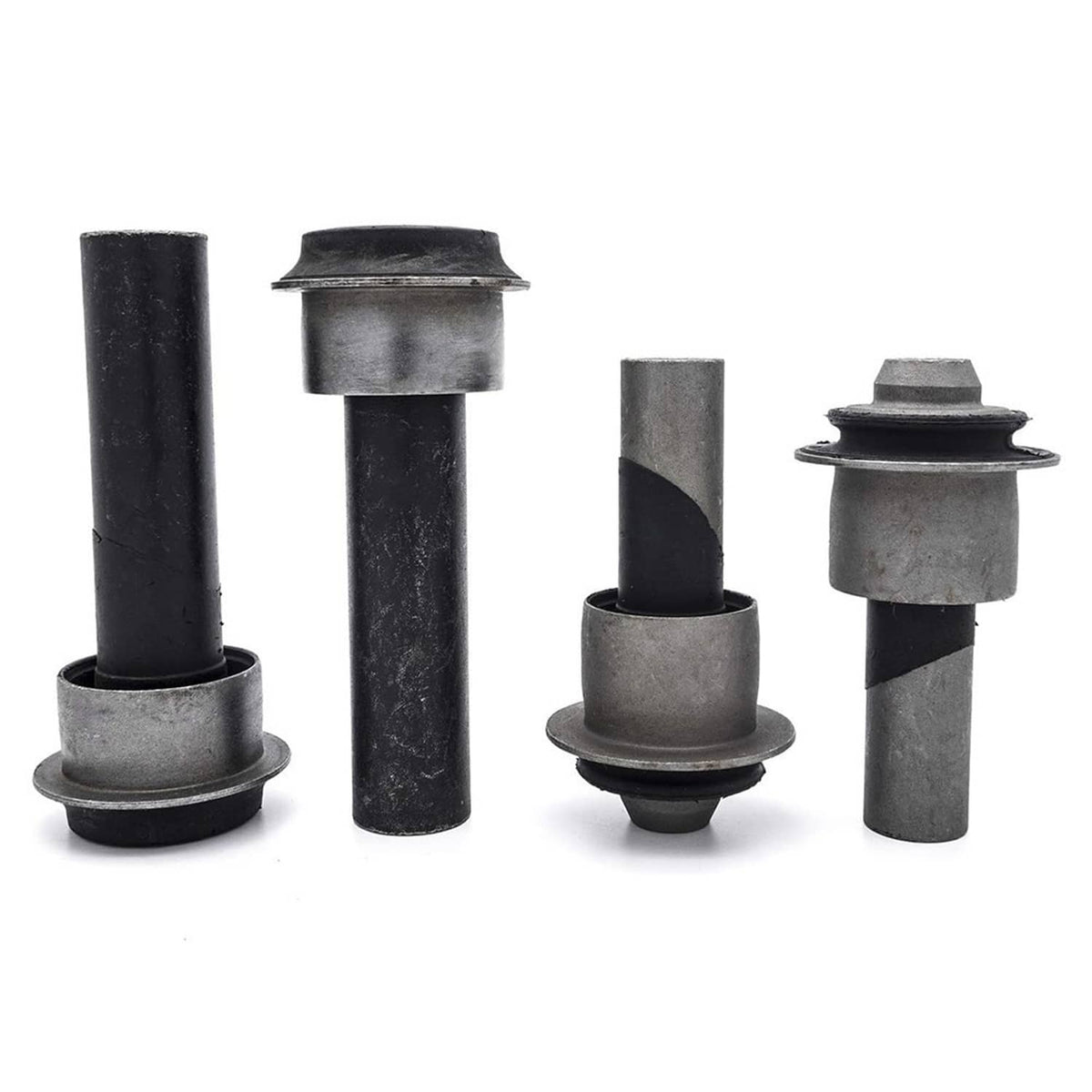 Front subframe crossmember bushing kit with four upright bushings and metal sleeves