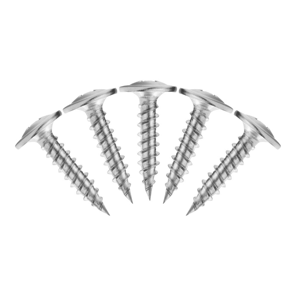 Stainless steel self-drilling drywall screws, #8 x 3/4 inch, round heads (set of 4)
