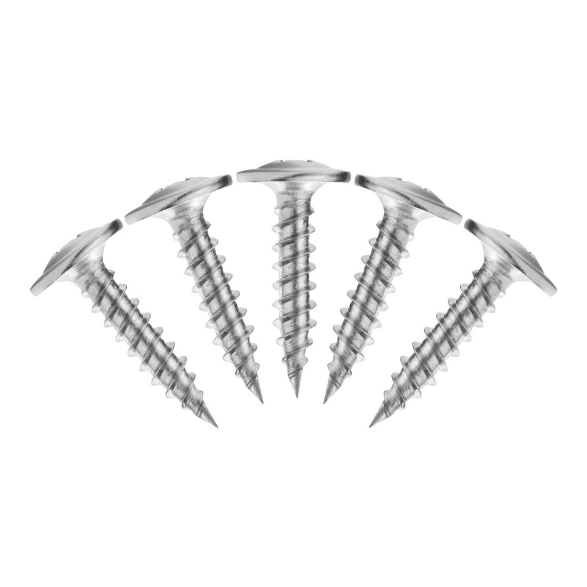 Stainless steel self-drilling drywall screws, #8 x 3/4 inch, round heads (set of 4)