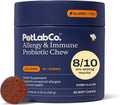 Dog probiotic chew jar, pork flavor; 8/10 results and 30 soft chews on label.