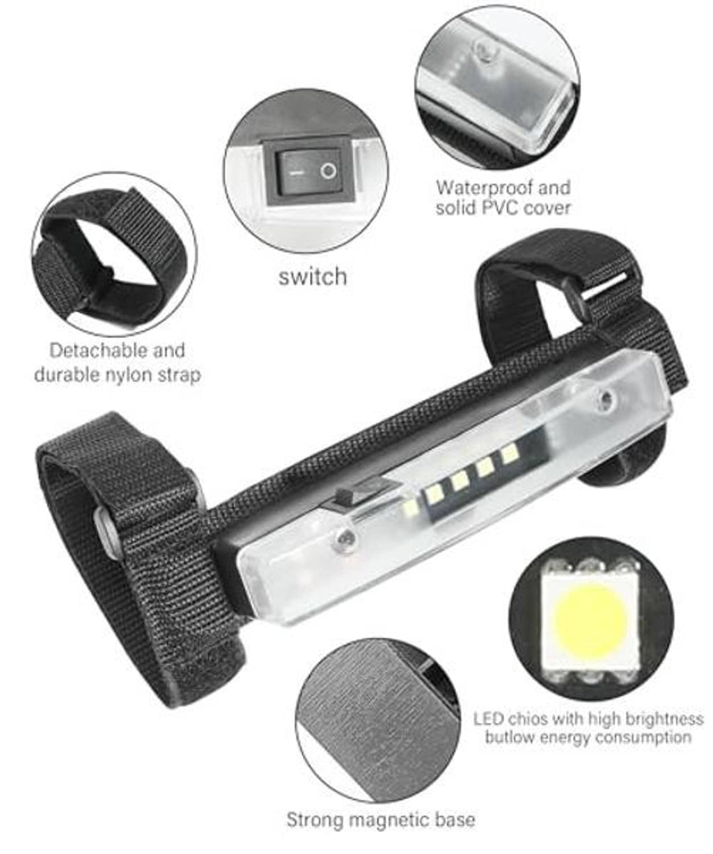 Roll bar mount LED light with switch, detachable nylon strap, and strong magnetic base