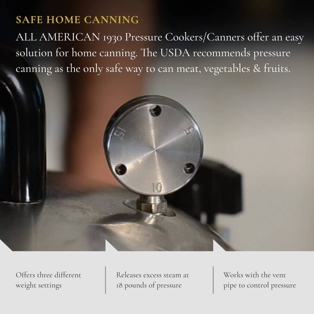 Stainless pressure regulator cap with three holes on a pressure cooker valve