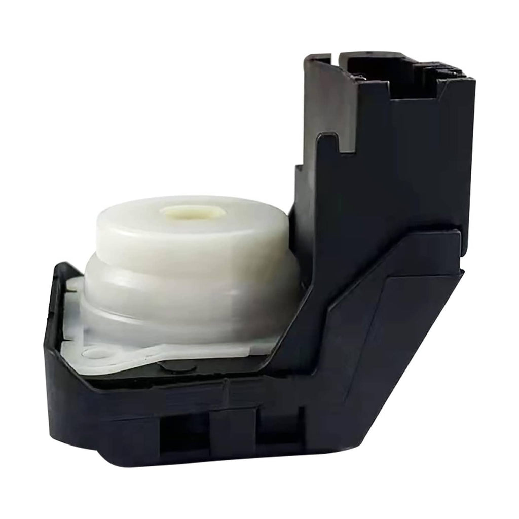 Ignition starter switch in black housing with white round actuator